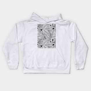 Leaf Doodle Seamless Surface Pattern Design Kids Hoodie